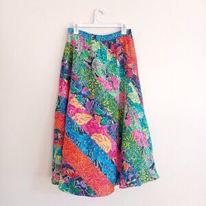Vintage Lilly Pulitzer Silk Maxi Skirt xs 4 6